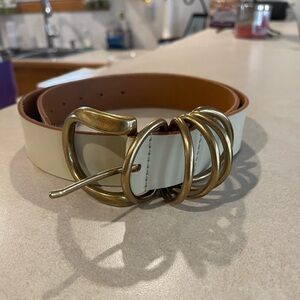 Anthro cream leather belt